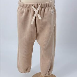 Zara Baby Ribbed Jogger Pants Neutral Beige 18–24 Months